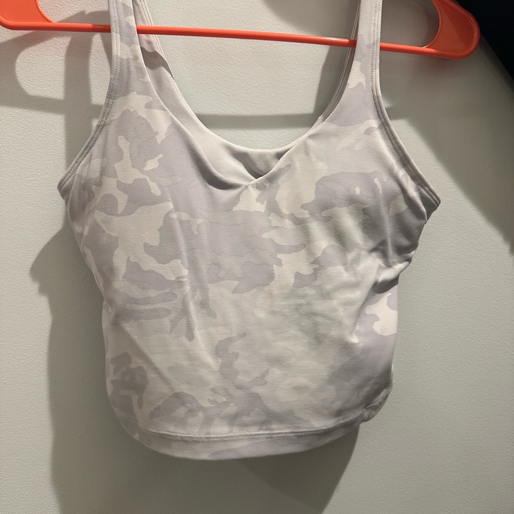 lululemon align tank white camo size 4